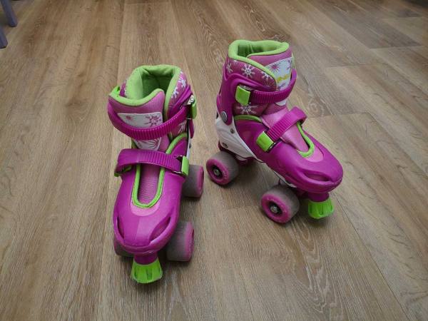 Patines Extensibles Annezi MJ-1 Rosa Talle Xs (27-30) con bolso