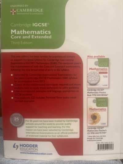 Foto 2 de Cambridge IGCSE Mathematics Core and Extended Third Edition