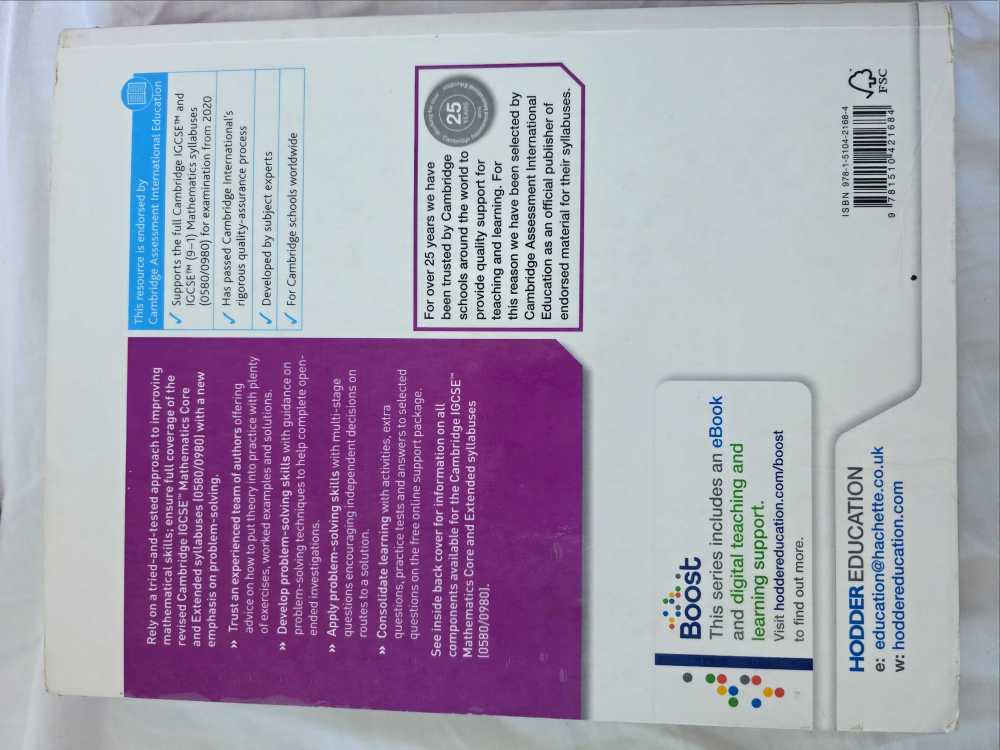 Foto 2 de Cambridge Igcse Mathematics Core and Extended 4th Edition