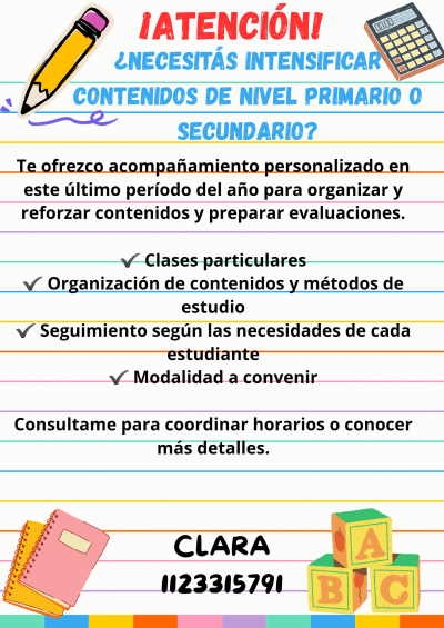 Clases particulares de primaria y secundaria